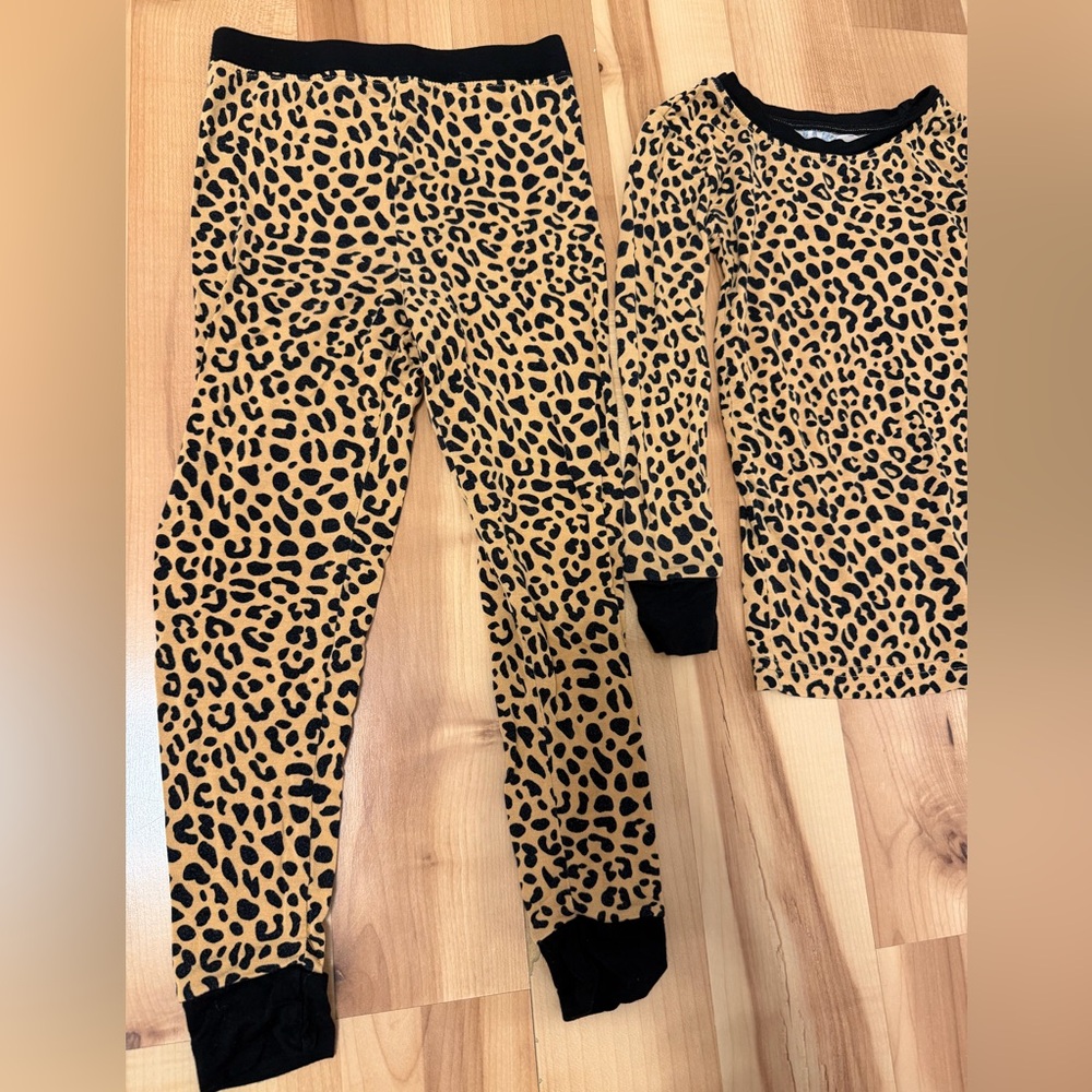 Little Sleepies Leopard Print Pajama Set - Black & Tan - Picture 3 of 3
